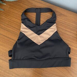 Alexia Stam Women's Sports Bra XS/S Black Tan NWOT